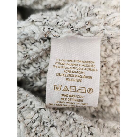 Free People Stone White Crop V Open Hi Low Cardigan Winter Warm Womens M NWT - Picture 5 of 5